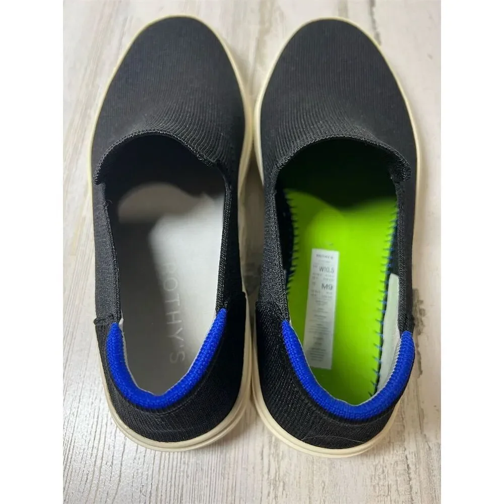 Rothys The Sneaker Black Slip On Shoes Womens 10.5 Mens 9 Washable Sustainable